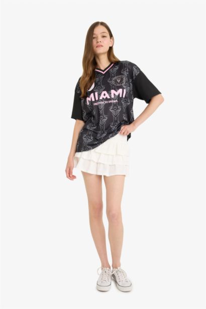 Normal Waist Flounced Cotton White Mini Skirt