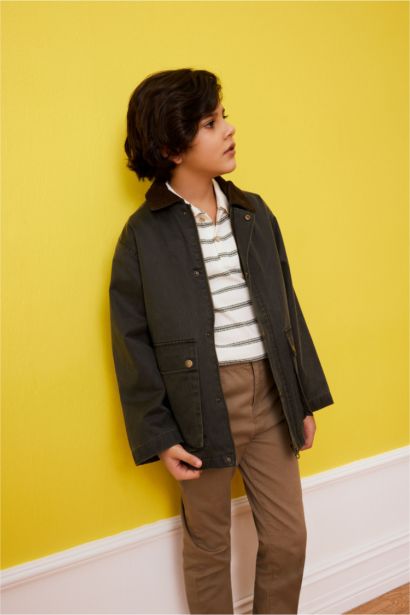 جاكيت اولادي وتر بروف بياقة بولو