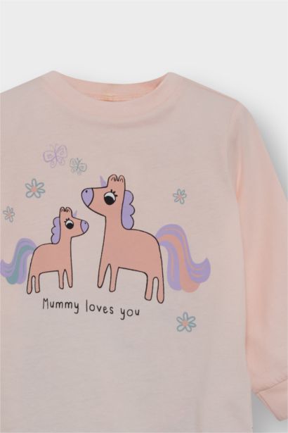 Baby Girl Unicorn Printed Cotton Top Bottoms 4 Piece Pajama Set