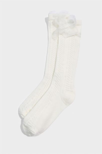 Lot de 2 Chaussettes longues en coton pour fille