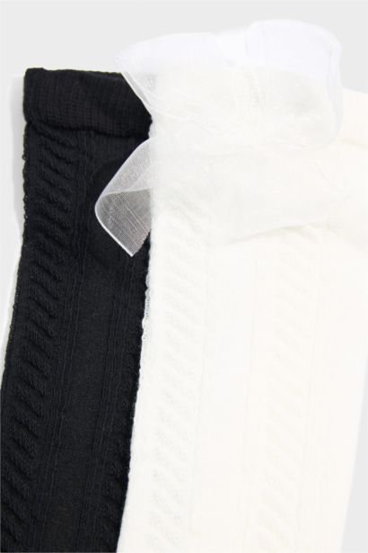 Lot de 2 Chaussettes longues en coton pour fille