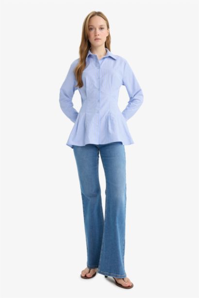 Relax Fit Poplin Striped Long Sleeve Tunic