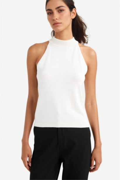 Fitted Halter Yaka Triko Atlet