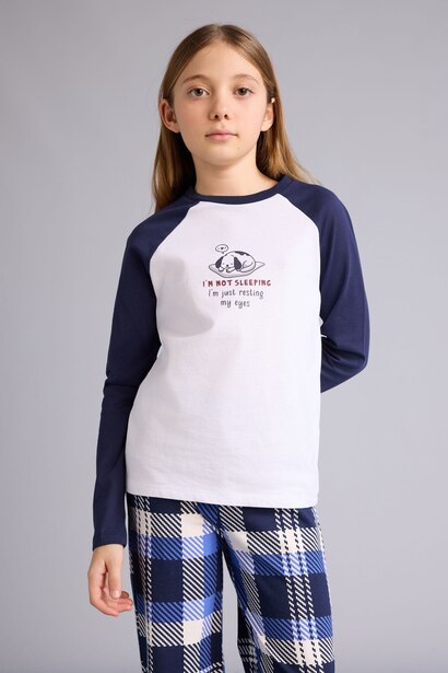 Girl Printed Long Sleeve Top Bottoms 2 Piece Pyjamas Set