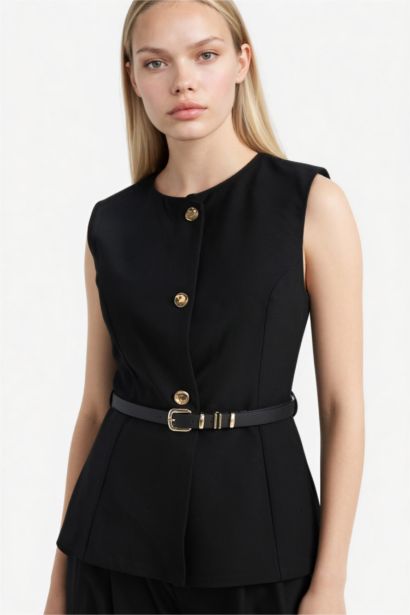 Slim Fit Crew Neck Vest