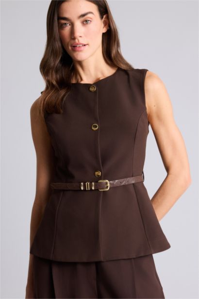 Slim Fit Crew Neck Vest