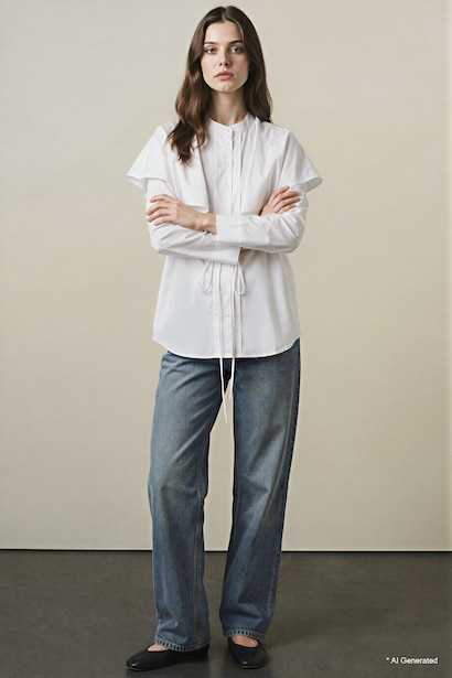 Relax Fit Terry Cotton Long Sleeve Tunic