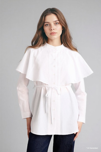 Relax Fit Terry Cotton Long Sleeve Tunic