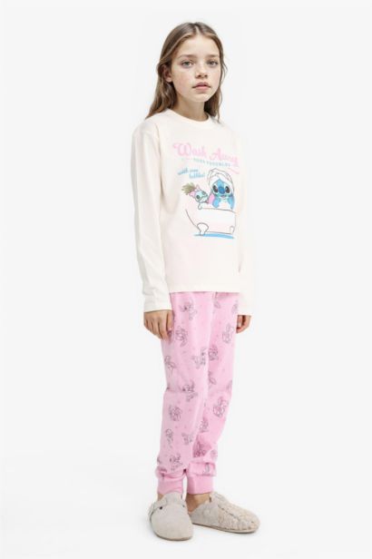 Girl Disney Lilo & Stitch Top Bottoms 2 Piece Pajama Set