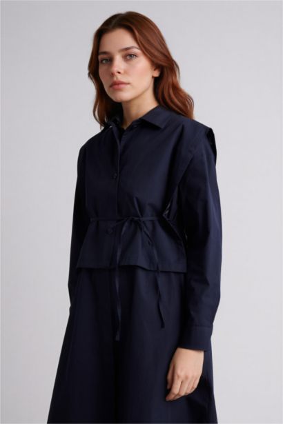 فستان طويل بوبلين ردن طويل