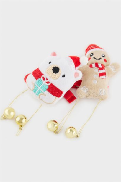 Lot de 2 Barrettes à clic thème Noël pour fille