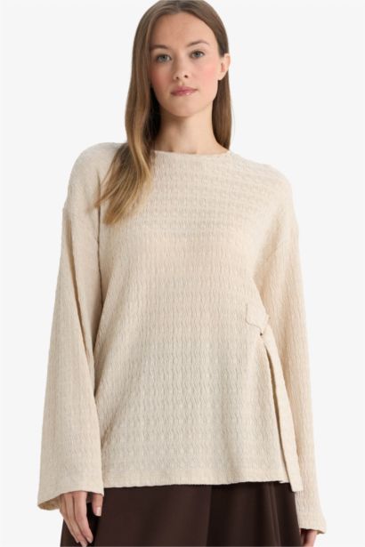 Relax Fit Crew Neck Crepe T-Shirt