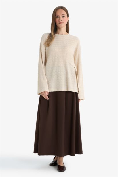 Relax Fit Crew Neck Crepe T-Shirt