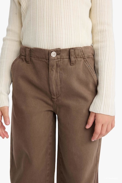 Girl Balloon Fit Gabardine Trousers