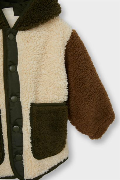 Baby Boy Hooded Plush Cardigan