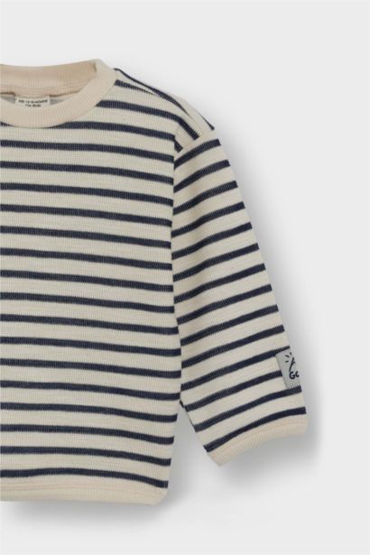 Baby Boy Crew Neck Striped Sweatshirt