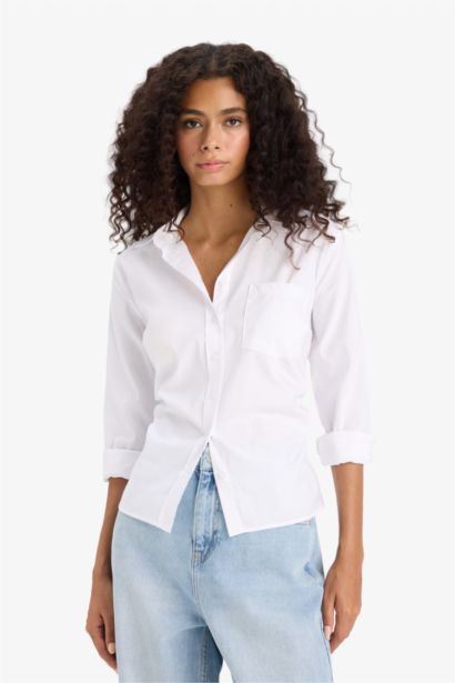 Slim Fit Bengalin Long Sleeve White Shirt