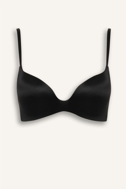 Saten Kaplı Yarım Dolgulu Balensiz Tişört Bra