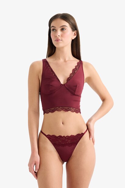 Lace Detail Satin Top