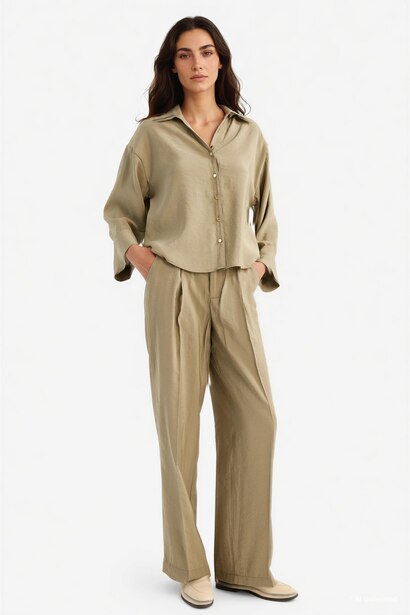 Wide Leg High Waist Modal Trousers