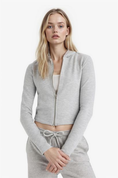 Slim Fit Zippered Modal Hoodie