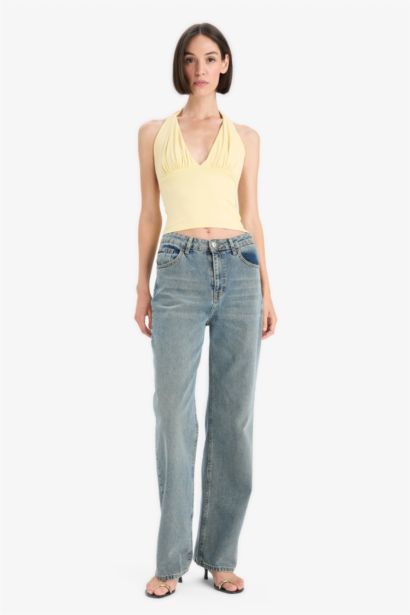 Top à col halter Coupe slim