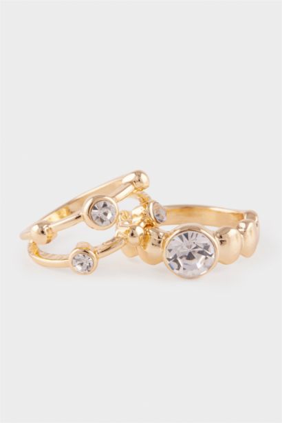 Lot de 4 Bagues dorées pour femme