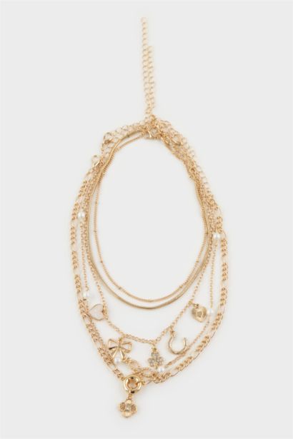 Woman 5 Piece Gold Necklace