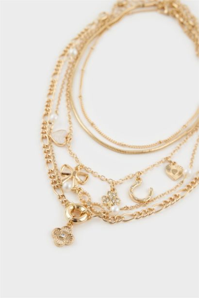 Woman 5 Piece Gold Necklace