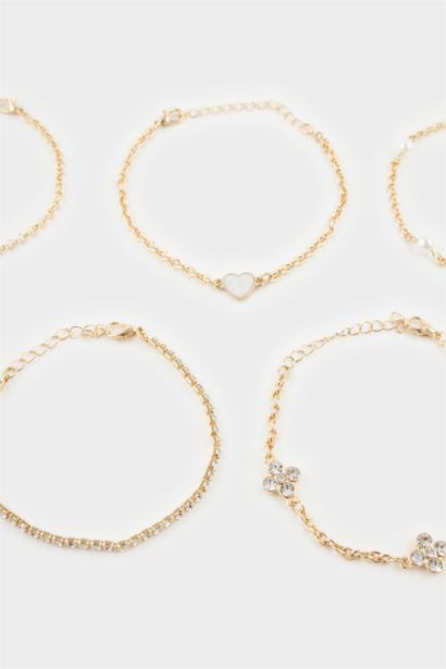 Lot de 5 Bracelets dorés pour femme