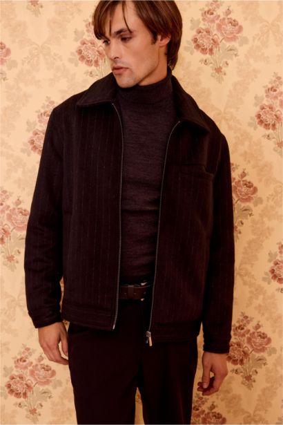 جاكيت صوف قصة عادية بياخة بولو مبطن