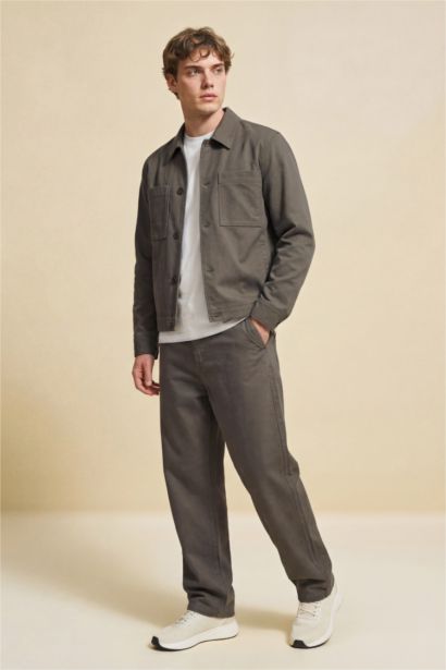 جاكيت قميص سليم فيت بياخة بولو مبطن