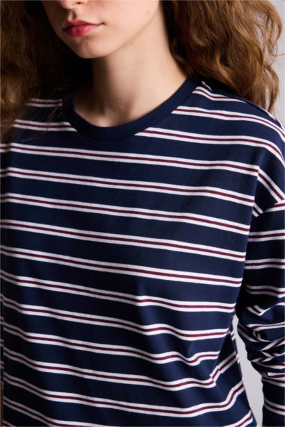 Loose Fıt Bisiklet Yaka Sweatshirt