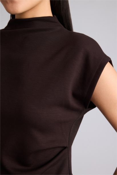 Slim Fit Half Turtleneck Pique Tank Top