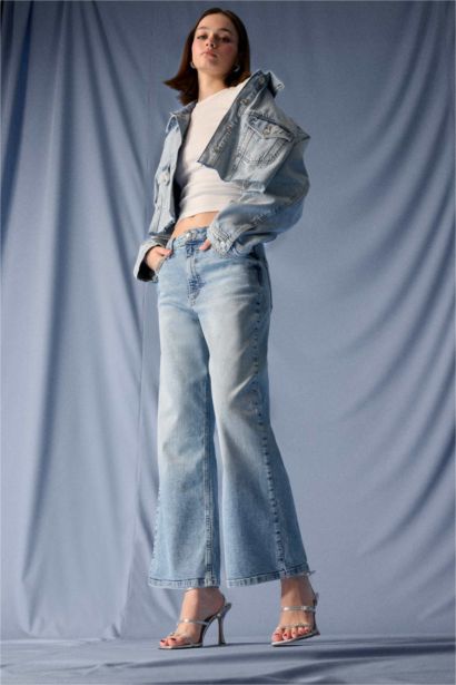 Wide Leg High Waist Ankle Length Jeans