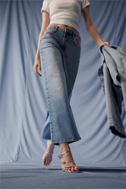 Wide Leg High Waist Ankle Length Jeans