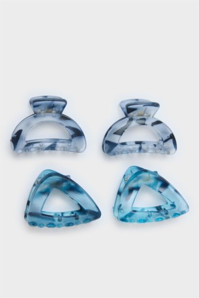 Lot de 4 Pinces à cheveux bleues pour femme