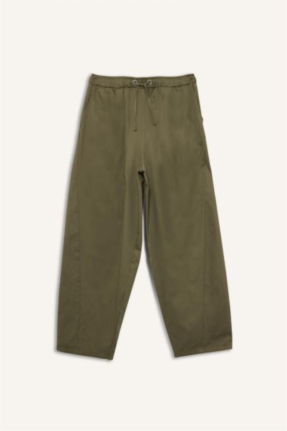 Baggy Fit Normal Waist Gabardine Trousers