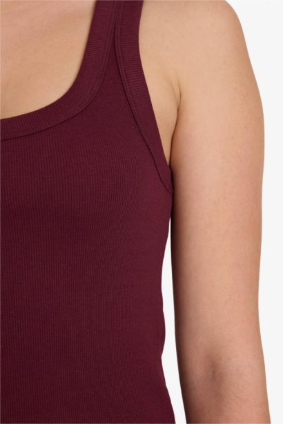 Майка кашкорсе Fitted в рубчик с U-образным вырезом