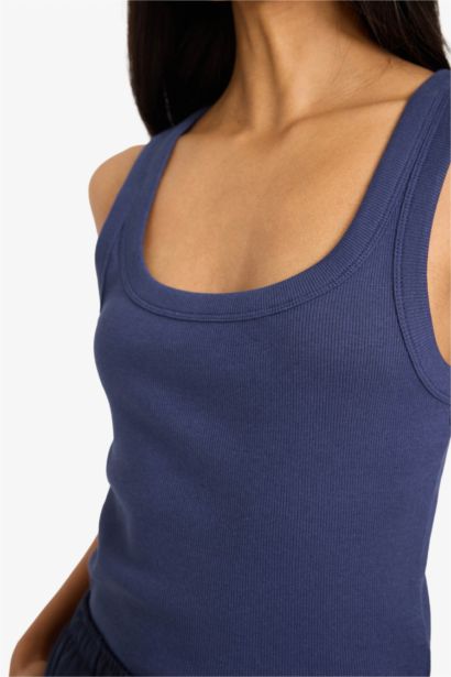 Майка кашкорсе Fitted в рубчик с U-образным вырезом