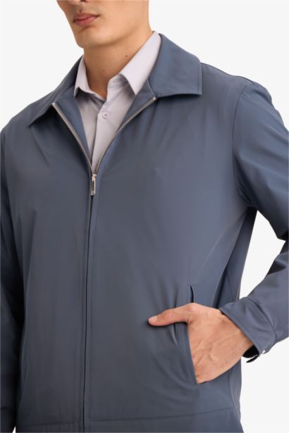 Slim Fıt Fermuarlı Mont