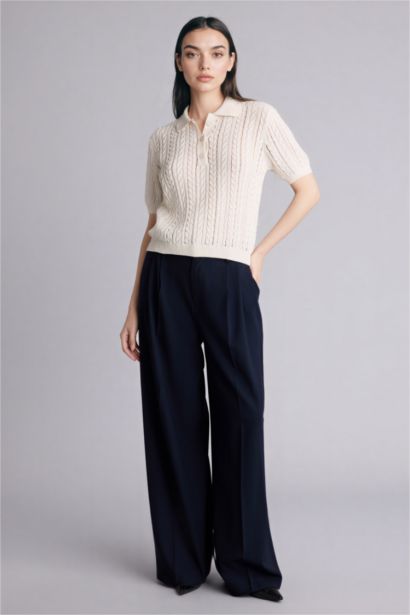 Regular Fit Polo Collar Knitwear Pullover