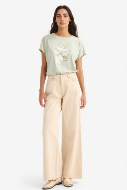 Crew Neck Floral Short Sleeve T-Shirt