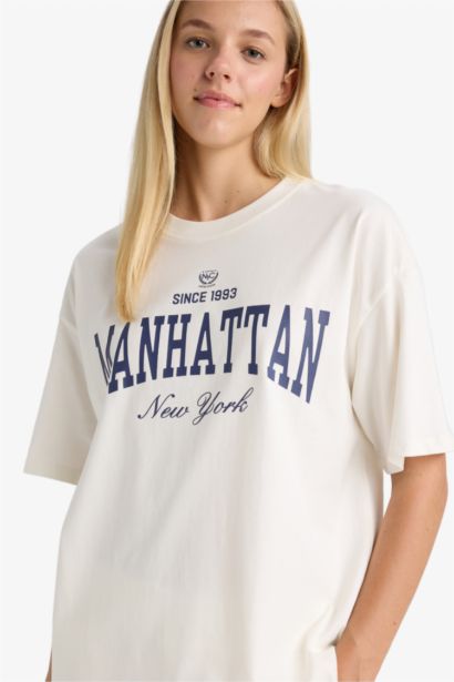 Oversize Fit Crew Neck Printed T-Shirt