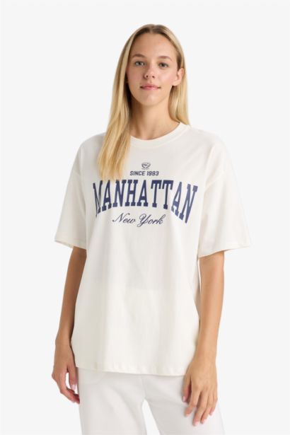 Oversize Fit Crew Neck Printed T-Shirt