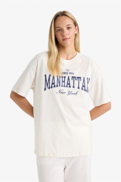 Oversize Fit Crew Neck Printed T-Shirt