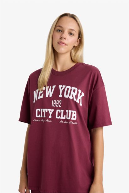 Oversize Fit Crew Neck Printed T-Shirt