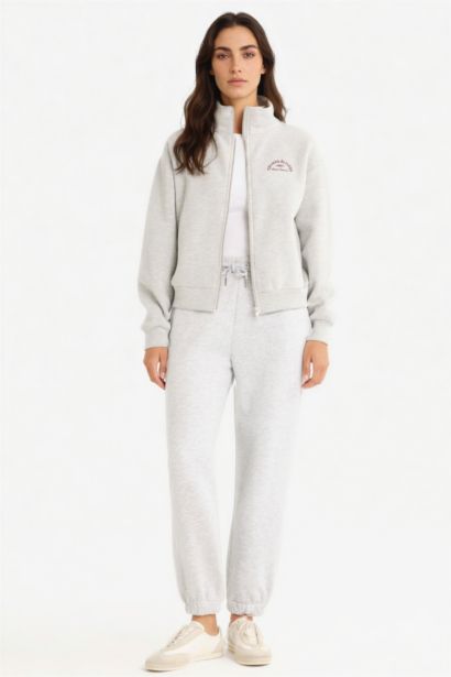 Relax Fit Half Turtleneck Printed Thick Sweatshirt