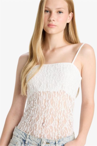 Fitted Dantel Bodysuit