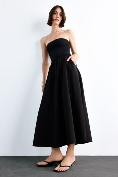 Beli Lastikli Cepli Siyah Maxi Etek